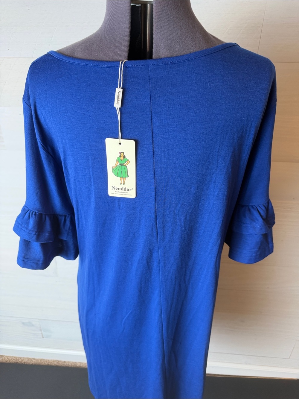 Cocktail swing dress with ruffle sleeves - Picture 14 of 15